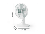 Ventilador de sobremesa - Rowenta VU2740, 22 W, 4 velocidades, 32 dB, Oscilación automática, Compacto, Blanco