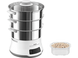 Vaporera - Tefal Convenient Series Deluxe VC502D10, 1.2 L, 900 W, 8 programas de cocción, 3 niveles, Acero Inoxidable, Blanco