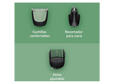 Afeitadora corporal - Philips MG3935/15 ALL IN ONE, 7, Recortadora 7 en 1, Cuerpo y Barba, Uso en seco/húmedo, Autonomía 70 min., Negro