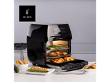 Freidora - Taurus AF1700DX, 1700 W, 12 l, 8 Programas, Puerta transparente, Circulación del aire 360º,  Negro