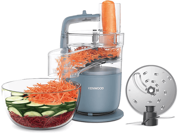 Procesador de alimentos - Kenwood MultiPro Go FDP22.130GY, 650 W, 1.3 l, Función 360° Express Serve, Compacto, Azul