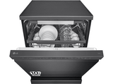 Lavavajillas - LG DF365FMS, 14 servicios, 10 programas, 60 cm, LED táctil, Tercera bandeja, TrueSteam™, QuadWash™, Acero negro grafito antihuellas