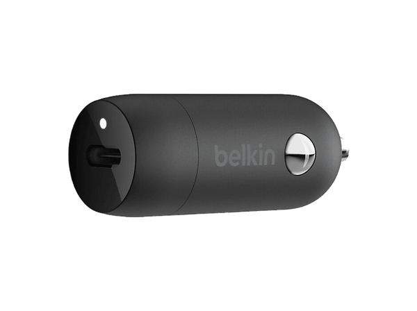 Cargador USB para coche - Belkin CCA004btBK, Dispositivos con carga USB-C, Carga rápida 30 W, Tecnología PPS, Negro