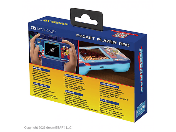 Consola retro portátil - My arcade Pocket Player Pro Mega Man, Incluye juego Mega Man, Azul