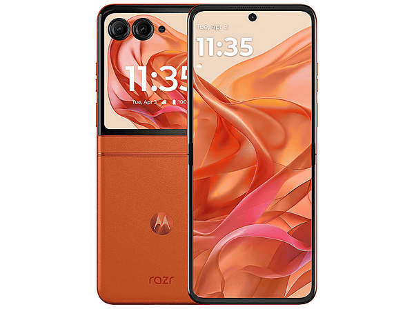 Móvil - Motorola razr 50, Naranja, 256 GB, 8 GB RAM, 6.9" pOLED FHD+, MediaTek Dimensity 7300X, 4200 mAh, Plegable, Android