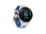 Reloj deportivo - Garmin Forerunner 265, Blanco/Azul, 22mm, Pantalla Táctil AMOLED 1.3, 13 días Autonomía, Morning Report, 8GB