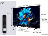 TV QLED 75 - TCL 75P7K, UHD 4K, AiPQ Processor, Smart TV, DVB-T2, 60 Hz, Pantalla HVA, Dolby Atmos, Negro
