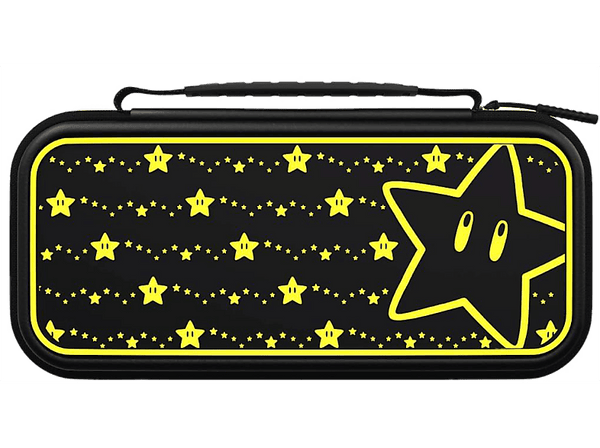 Funda - PDP Travel Case Plus Glow Stars, Para Nintendo Switch, Con cremallera, Negro y amarillo