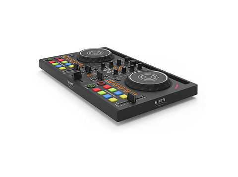 Mezcladora DJ - Vieta Pro Juno, 2 Canales, Power Pass-Through y USB-C, Negro