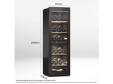 Vinoteca - Haier HWS236GDEH1,  Natural Air Flow System, Temperatura 5º - 20º, 236 botellas, Doble Zona,  Iluminación LED 3D,  Wi-Fi , Negro