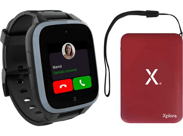Smartwatch infantil + Powerbank - Xplora XGO3, 1.3", 128 MB, Cámara 2 MP, Autonomía 3 días, 4G, Botón SOS, Geolocalización, Negro