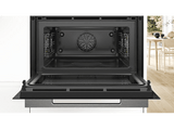 Horno compacto con microondas - Bosch CMG7241B1, Serie 8, Multifunción, Hidrolítica, 45 l, Home Connect, Función AirFry, 60 cm, Negro