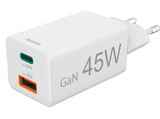 Cargador - Hama 00201993, USB-C+USB-A, Universal, 45W, 220V,  Blanco