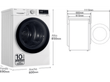 Secadora bomba de calor -  LG RH80V9AV4N, 8 kg, 14 programas, Dual Inverter Compressor™, Eco Hybrid™, Display Gran LED, Blanco