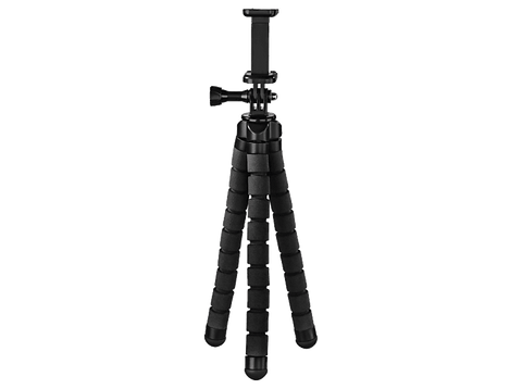 Trípode - Hama Flex, Para Smartphone y GoPro, 300g Carga, Altura 26 cm, Se Dobla hasta 360º, Negro