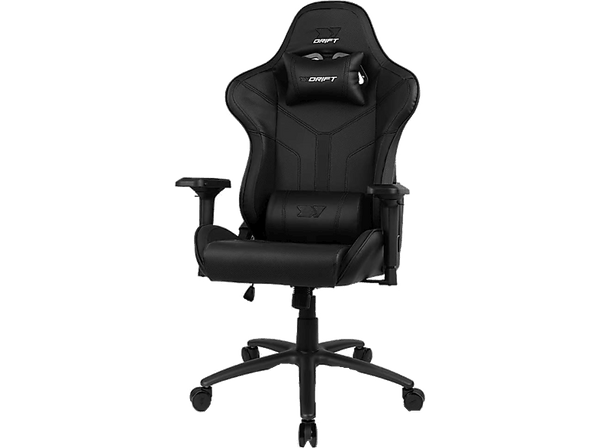 Silla gaming - Drift DR350, Polipiel, Reposabrazos 4D, Ruedas silenciosas, Inclinación, Negro