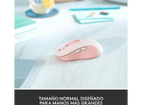 Ratón inalámbrico - Logitech Signature M650, Para manos grandes, Bluetooth, Accesos directos, Personalizable, Bluetooth, USB, Rosa