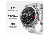 Smartwatch - Amazfit T-Rex 3, 1.5 AMOLED, Táctil, 27 días Autonomía, Silicona, Compatible iOS/Android, Haze Gray