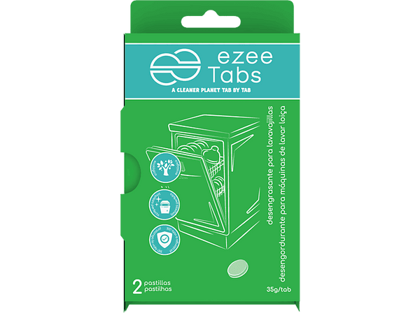 Limpiador - Ezeetabs Desengrasante para lavavajillas, 2 pastillas, 35 gr, Verde