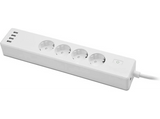 Enchufe inteligente - muvit iO MIOSTR001, Regleta inteligente, WiFi, 4 tomas de corriente y 4 USB, Blanco
