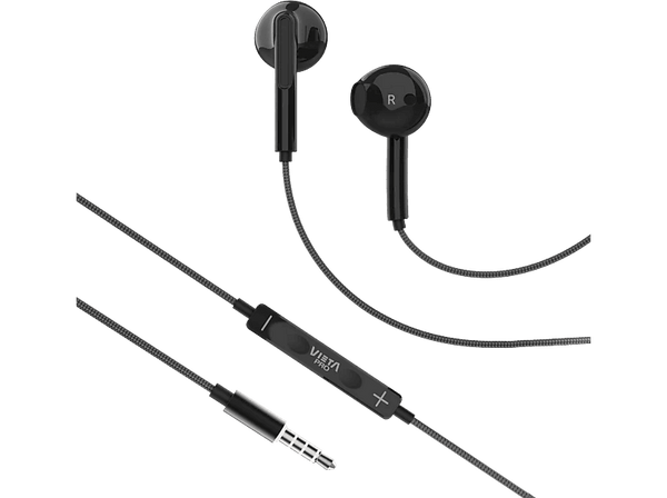 Auriculares de botón - Vieta Pro Cozy 2, Intraurales, Micrófono y control multimedia integrado, Minijack 3.5 mm, Negro