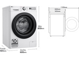 Lavadora carga frontal - LG F4WR5011A6F, 11 kg, 1400 rpm, 11 programas, AI Direct Drive™, Steam™, Blanco