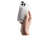 Powerbank - Baseus PicoGo AM41 Ultra-fina, 5000 mAh, 20W, Carga magnética, Con cable Tipo C 60W, Carga Pass-Through, Carga rápida, Blanco Titanium