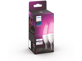 Bombilla inteligente - Philips Hue B39 E14, Luz Blanca y de Colores, 3W, Compatible con asistentes, 2 unidades