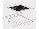 Placa vitrocerámica - Teka TZ 6415, 4 zonas, Zona grande 21 cm, Touch Control, 60 cm, Negro