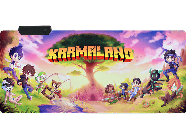 Alfombrilla gaming - Maillon Technologique Karmaland XXL RGB, Superficie de Microfibra Alta Densidad, Base Goma Natural Antideslizante e Impermeable