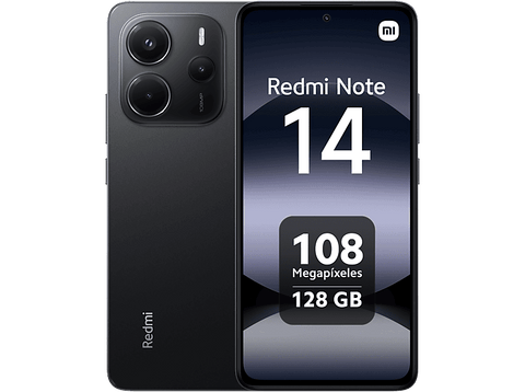 Móvil - Xiaomi Redmi Note 14, Negro medianoche, 128 GB, 6 GB RAM, 6.67