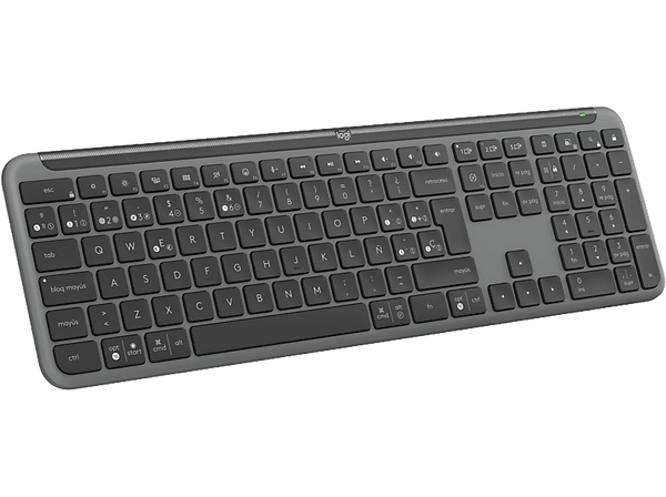 Teclado - Logitech Slim Signature K950, Inalámbrico, Bluetooth - USB, Multidispositivo, Teclas programables, Accesos directos, Windows/macOS, Negro