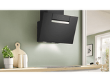 Campana decorativa - Bosch DWK67FN60, Serie 4, 4 velocidades, 768 m³/h, Home Connect, Motor Eco Silence, 59 cm, Cristal negro