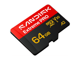Tarjeta Micro SD - SANDISK Extreme Pro, 64 GB, Hasta 200 MB/s de lectura, 5K y 4K UHD, V30, A2, U3, UHD-I, Adaptador SD, Negro