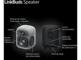Altavoz inalámbrico - Sony LinkBuds Speaker SRS-LS1B, Bluetooth, Portátil, 25 horas de batería, Resistente al agua,  IPX4, Exteriores, Viajes, Negro