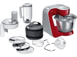 Robot amasador - Bosch MUM58720, 1000W de potencia, múltiples accesorios, rojo