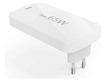 Cargador de pared - Hama 00201976, Universal, 2x USB-C, 1x USB-A, 65W, Mini Cargador Plano, PD, Blanco