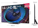 TV LED 55 - LG 55UR91006LA, UHD 4K, Inteligente α5  4K Gen6, Smart TV, DVB-T2 (H.265), Azul ceniza