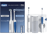 Centro de higiene dental - Oral-B Irrigador + Cepillo de dientes eléctrico Pro 1, 5 modos, Tecnologia 3D, Blanco