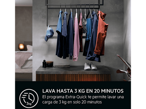 Lavadora carga frontal - AEG LFR7404L4BP, 11 kg, 1400 rpm, 12 programas, Función Vapor, Motor inverter, Blanco