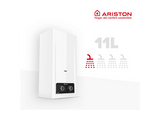 Calentador a gas - Ariston Akros LPG, Gas atmosférico, 21 kW, 11 l, Control Exterior de Temperatura, Gas butano/propano, Blanco