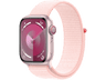 Apple Watch Series 9 (2023), GPS+CELL, 41 mm, Gesto de doble toque, Caja de aluminio rosa, Correa Sport Loop rosa
