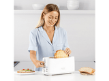 Tostadora - Taurus Toastissimo, 1400 W, 2 ranuras extra largas de 280x32 mm, Descongelar, Recalentar y Cancelar, Sistema de autocentrado, Blanco