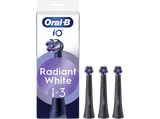 Recambio para cepillo dental - Oral-B iO Radiant White, Pack de 3 unidades, Cabezales para blanqueamiento, Negro