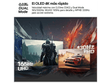 Monitor gaming - LG UltraGear™ 32GX850A-B, 32 UHD 4K, 165 Hz, 0.03 ms, OLED, 2x HDMI, 1x USB-C, Morado Grisáceo
