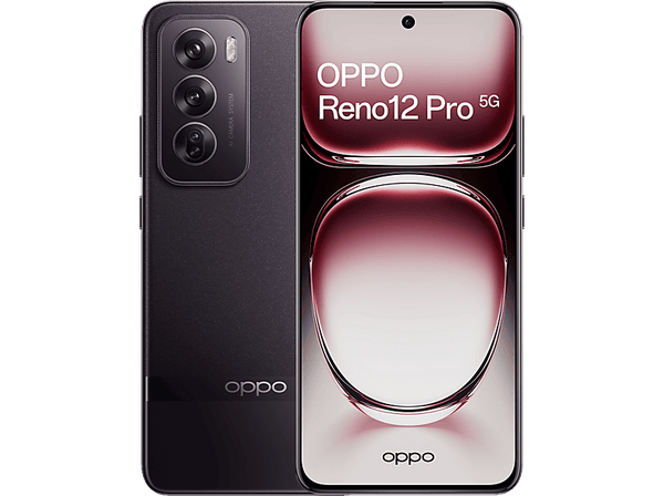 Móvil - OPPO Reno12 Pro, Nebula Black, 512 GB, 12 GB RAM, 6.7" Full HD+ 3D AMOLED 120 Hz, Mediatek Dimensity 7300, 5000 mAh, Android