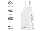 Cargador - Hama 00201993, USB-C+USB-A, Universal, 45W, 220V,  Blanco