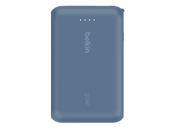 Powerbank - Belkin BPB021hqBL, 10000 mAh, 1x USB-C, Cable Integrado, Carga Rápida, 20W, Azul