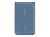Powerbank - Belkin BPB021hqBL, 10000 mAh, 1x USB-C, Cable Integrado, Carga Rápida, 20W, Azul