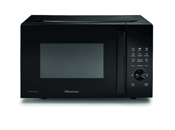Microondas - Hisense H23MOBSD1H, 800 W, 10 niveles, Modo Eco, 23 l, Inox